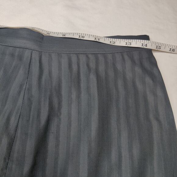 Ewanika Toronto Canada Gray Striped Lagenlook A-Line Midi Skirt Small Minimalist - Picture 10 of 11